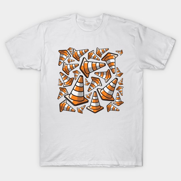 Traffic Cone - Orange and White Pattern T-Shirt by hoddynoddy